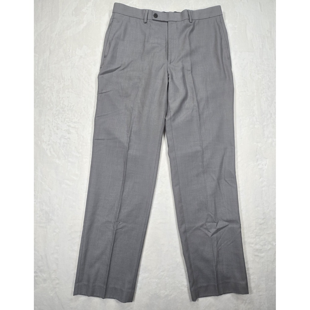 Lauren Ralph Lauren Mens Gray Dress Pants Flat Front Straight Leg 34x32